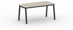 Kancelársky pracovný stôl PRIMO BASIC, čierna podnož 1600 x 800 mm, dub prírodný