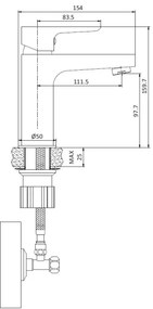 BATH DELUXE 28-005-04-60-04 - Umývadlová batéria NAESBY 15,9 cm chróm