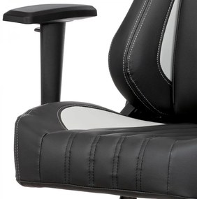Autronic -  Herné kreslo E-RACER KA-F06 GREY, poťah sivá a čierna ekokoža