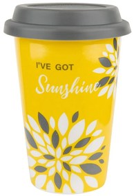 Florina Porcelánový hrnček so silikónovým viečkom Sunshine, 380 ml