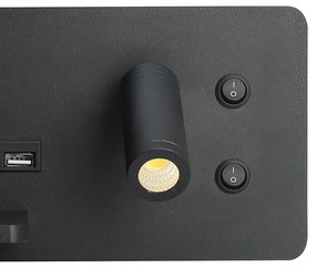 Immax 08288L-LED Nástenné sviet. s pol., USB a bezdr. nab. LED/3W/230V + LED/3W
