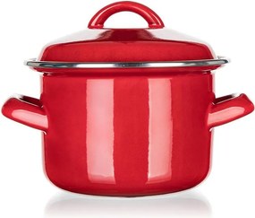 Smaltovaný hrniec s pokrievkou Red MILTON 5,9 l