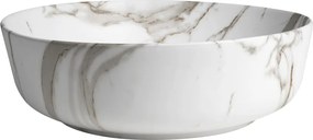Sapho Sapho, RONDEA keramické umývadlo na dosku priemer 41cm, bianco carrara, AR445BC