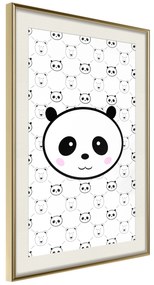 Artgeist Plagát - Pandas and Bears [Poster] Veľkosť: 30x45, Verzia: Čierny rám s passe-partout