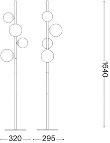 Ideal Lux - LED Stojacia lampa PERLAGE 4xG9/3W/230V čierna/dymová
