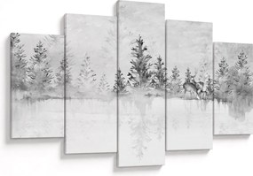 Obraz - Jelene pri jazere (150x105 cm)