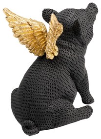 Angel Piglet dekorácia čierna 20 cm