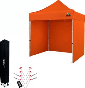 BRIMO Nožnicový Altánok 2x2 m Oceľ | Profi Zázemie Postavené za 45 s. - s 3 stenami - Oranžová 6