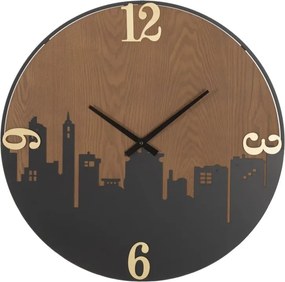 Nástenné hodiny City 60 cm hnedé/čierne