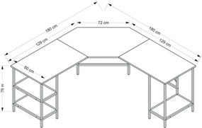 Pracovný stôl Power L Black