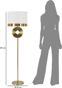 Stojacia lampa Coiny 151 cm biela/zlatá