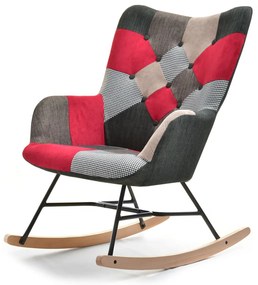 Kreslo Sibyla (patchwork + buk + biela). Akcia -22%. Vlastná spoľahlivá doprava až k Vám domov. 1110394