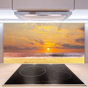Sklenený obklad Do kuchyne More pláž slnko krajina 100x50 cm