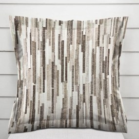 Biante Dekoračná obliečka na vankúš s lemom Leona LN-176 Hnedo-béžové pásiky 60 x 60 cm