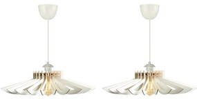 SADA 2x Luster na lanku 1xE27/60W/230V biela pr. 52 cm