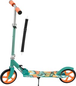 Detská kolobežka s veľkými kolesami a popruhom, Dino - mint