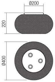 Redo 01-3139 - Stropné svietidlo CROKET 3xE27/42W/230V pr. 40 cm zlatá