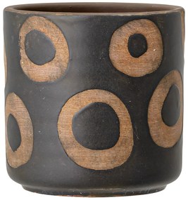 Čierny terakotový kvetináč Bloomingville Avo, výška 12 cm
