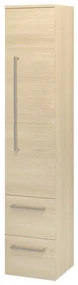 Mereo Mereo, Bino, kúpeľňová skrinka vysoká 163 cm, pravé otváranie, biela, biela/dub, MER-CN638