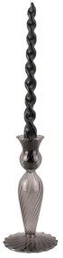 Sivý sklenený svietnik PT LIVING Swirl, výška 17 cm