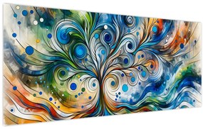 Obraz – Farebný energetický strom (120x50 cm)
