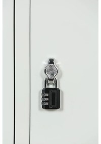 Šatníková skrinka S1 s úložnými boxmi, 4 boxy, 1850 x 300 x 500 mm, otočný zámok, modré dvere