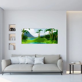 Obraz - Jazerá v jungli (120x50 cm)