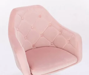 LuxuryForm DESIGN Kreslo ANDORA VELUR na striebornom tanieri - svetlo ružová
