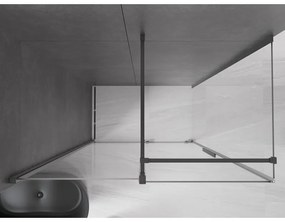 Mexen Velar, sprchový kút s posuvnými dverami 150 x 80 cm, 8mm číre sklo, brúsený grafit, 871-150-080-01-95