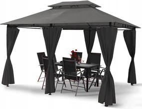 Záhradný altánok s LED solárnym osvetlením BestBerg BBGG-10 / 300 x 400 x 275 cm / šedá