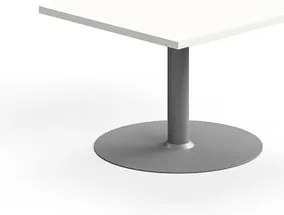 Konferenčný stolík VERTICUS, 700x700x500 mm, biela/strieborná
