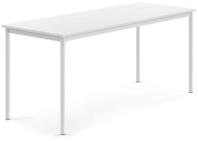 Stôl BORÅS, 1800x700x760 mm, laminát - biela, biela