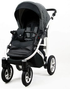 Kombinovaný kočík Raf-pol Queen - Classic Black (3-kombinácia)