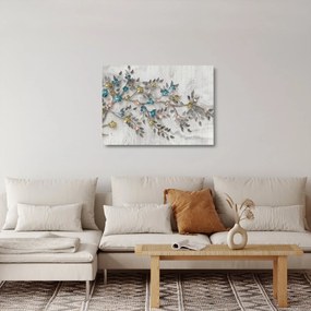 Sklenený obraz- Na vetve - abstraktné (70x50 cm)