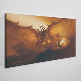 Obraz Canvas Fantasy Dragon Maľovanie