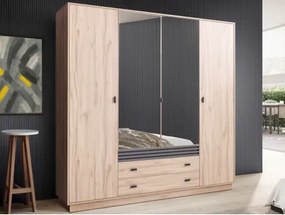 Šatníková skriňa s otočnými dverami Ancona, 200 cm, dub estana/antracit%