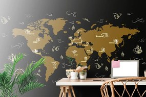 Samolepiaca tapeta dobrodrúžna mapa sveta