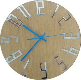 Moderné hodiny na stenu čísla Dub - Silver I SENTOP HDFK006: Čierne ručičky 30 cm 3401-19864 HDFK006 DUB silver