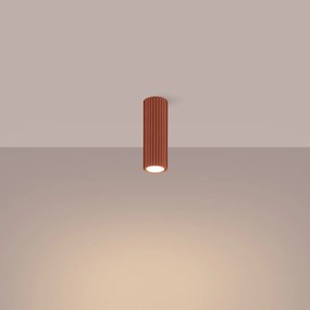 Stropné svietidlo Karbon, 1x okrovo červené kovové tienidlo, (20 cm)