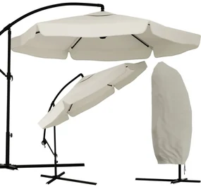 Záhradný skladací slnečník LEVI 300 cm, béžový + obal zdarma