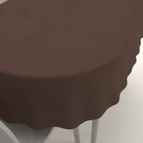 Biante Veľký dekoračný oválny obrus BKS-409 Čokoládovo hnedý 180x220 cm