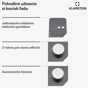 Klarstein IceCraft výrobník kociek ľadu, 2 režimy, 1,3 l studenej vody, automatické čistenie, 12 kg/24 hod