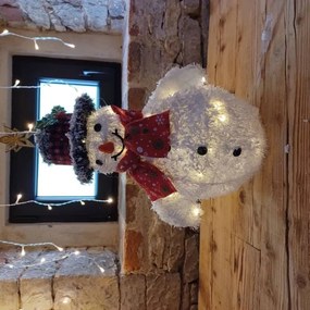 DECOLED LED světelný sněhulák, 50 cm, teple bílá