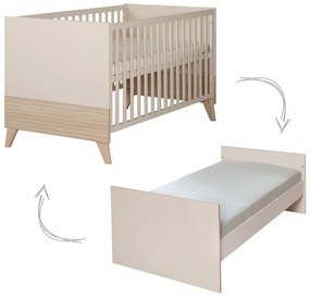 Béžová postieľka s nastaviteľnou výškou 70x140 cm Sidney – Roba