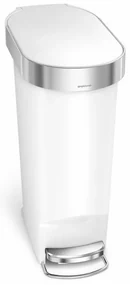 Pedálový kôš Slim 40 l, biela
