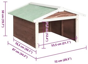 Garáž na robotickú kosačku 72x87x50 cm mokka-biela jedľa