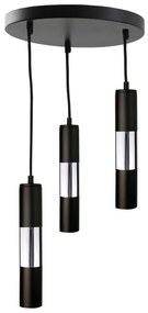 Luster na lanku MAGNUMA 3xGU10/50W/230V čierna/lesklý chróm