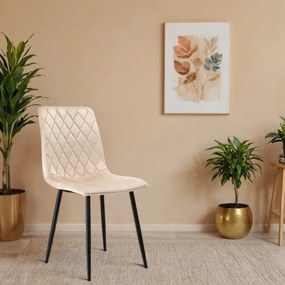 Jedálenská stolička DEXTER zamatová, béžová