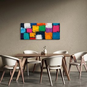 Obraz - Maľba farebných štvorcov (120x50 cm)