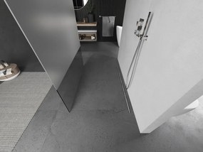 Mexen Kioto, sprchová zástena Walk-In 100 x 200 cm, 8mm číre sklo-námraza, brúsená oceľ profil,  800-100-002-97-35